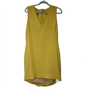 AMEN Italy Yellow Sleeveless High-Low Dress Size 46 (US 10) Minimalist Elegant